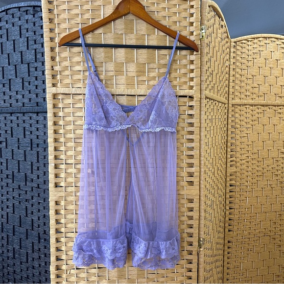 Victoria's Secret Other - Victoria’s Secret light purple baby 
doll lingerie size medium triangle cut VTG